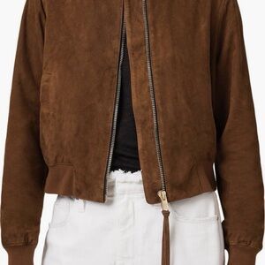 Allsaints Women’s Suede Bomber Jacket in Brown